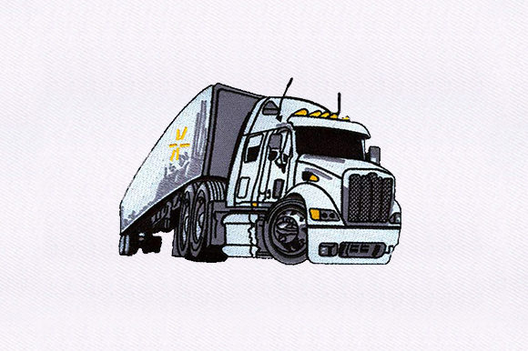 A Design That Demands Attention: The Semi Tractor Trailer Embroidery