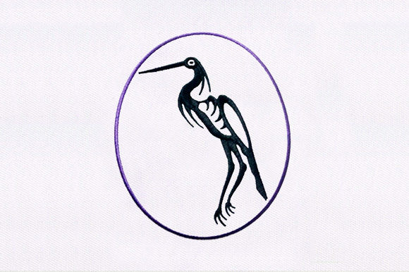 A Graceful Heron Embroidery Design for Professional Use