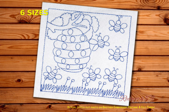 A Sweet Review of Honey Bees Around Beehive Redwork