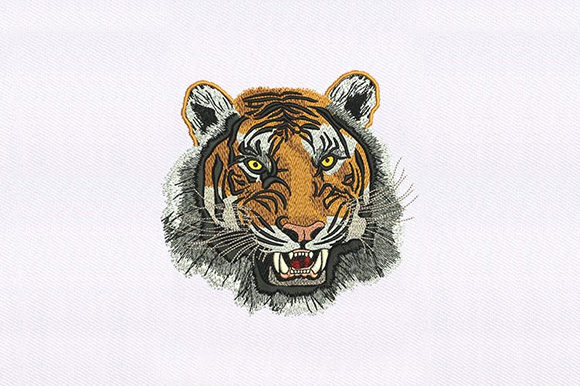 Fierce & Beautiful: The Wild Tiger Face Embroidery Design