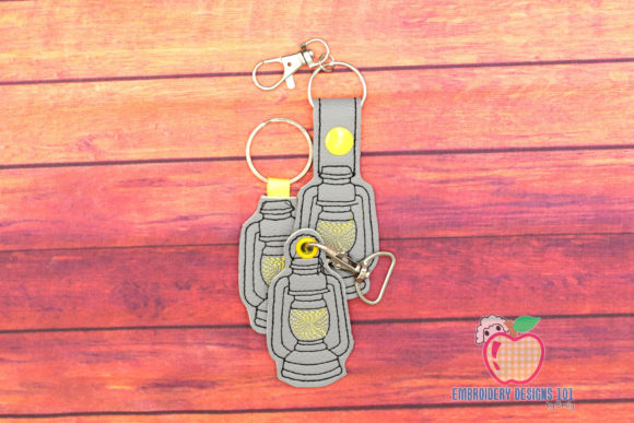 Old Lantern Key Fob: An Embroidered Classic
