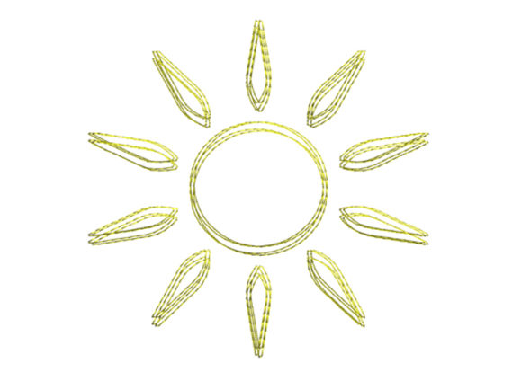 Sun Scribble Stitch: An Embroidered Ray of Warm Light